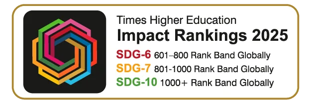 Times Higher Education Impact Rankings 2025 - SDG-6, SDG-7, SDG-10